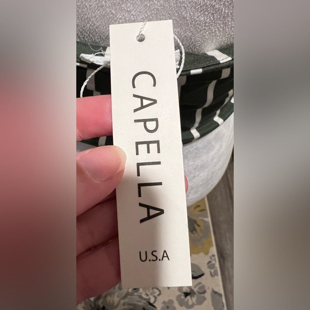 New! Capella Olive & Cream Striped Sleeveless Crop Top Size 2XL NWT! 🌻 - Picture 6 of 9